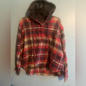 Hooded Flannel Pullover
